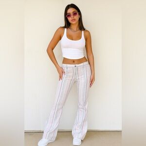 The Limited Y2K Trousers Drew Fit Sz 4 Colorful Striped Preppy Wide Leg